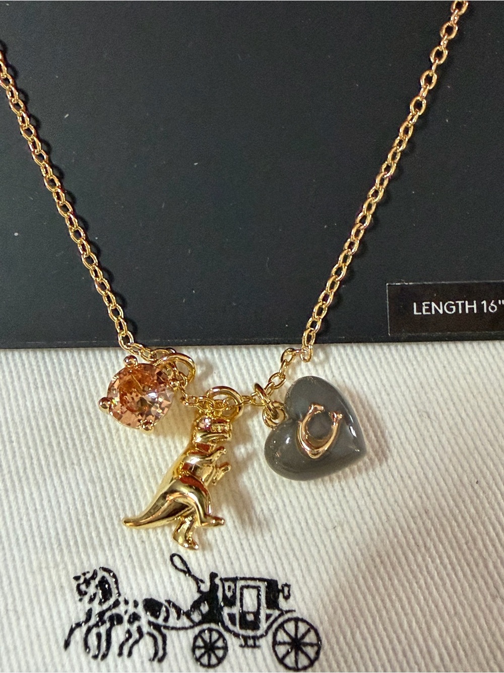 Coach Charm (featuring Rexy) Necklace (NWT) - Picture 2 of 4